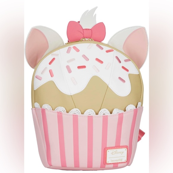 Loungefly × Disney Marie Mini Backpack Cupcake Aristocats Bag Pink White - Picture 1 of 14